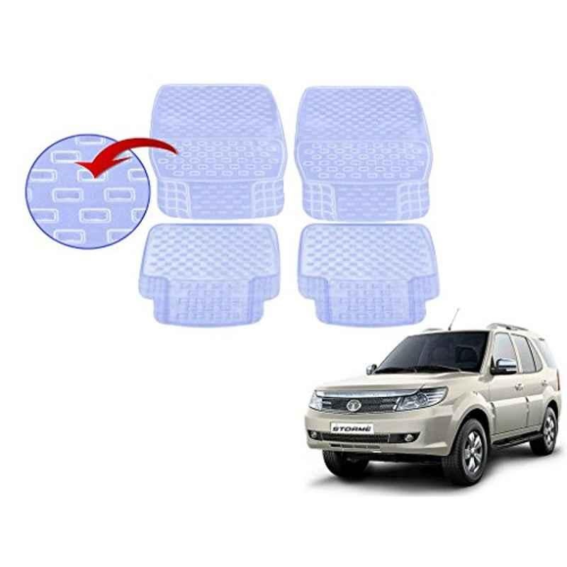 Kozdiko 93043 4 Pcs Rubber & PVC Clear Car Floor Mat Set for Tata Safari Storme