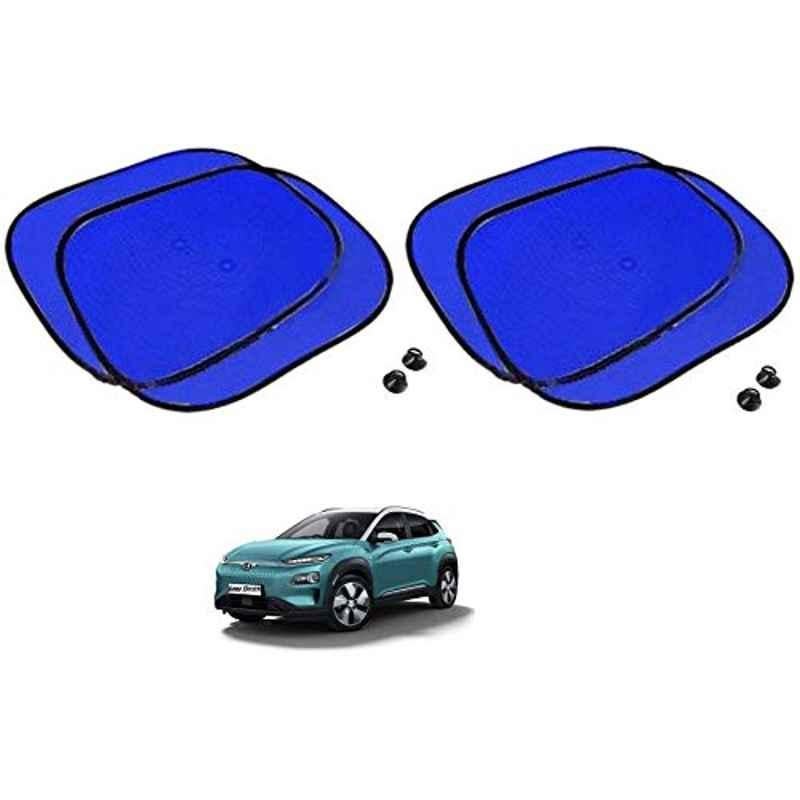 Kozdiko 4 Pcs Blue Chipkoo Car Window Sunshade Curtain Set for Hyundai Kona Electric, koz_82857