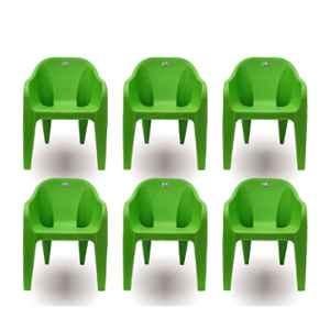 RW Rest Well Maxima 6 Pcs Green Plastic Chair Set