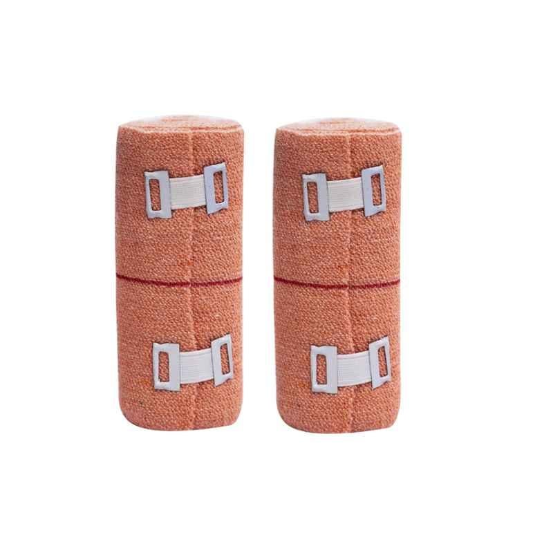 Easycrepe 8cmx4m Cotton Elastic Beige Crepe Bandage, (Pack of 2)