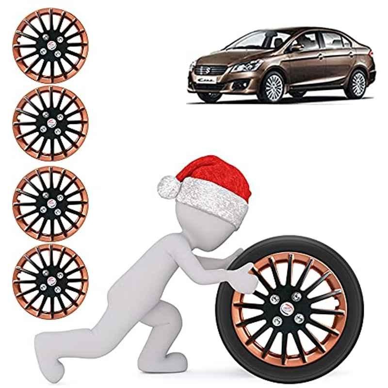 Auto Pearl 4 Pcs 15 inch ABS Copper & Black Car Wheel Cover Set for Maruti Suzuki Ciaz