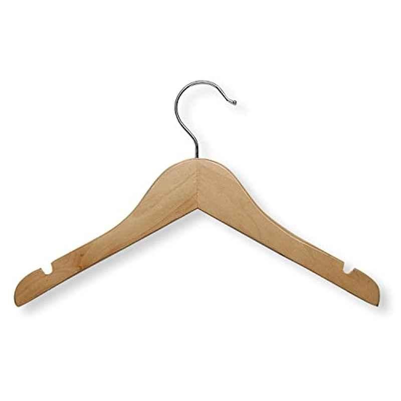 Honey-Can-Do Wooden Maple Shirt Hanger with Dress Notches, HNG-01224 (Pack of 5)