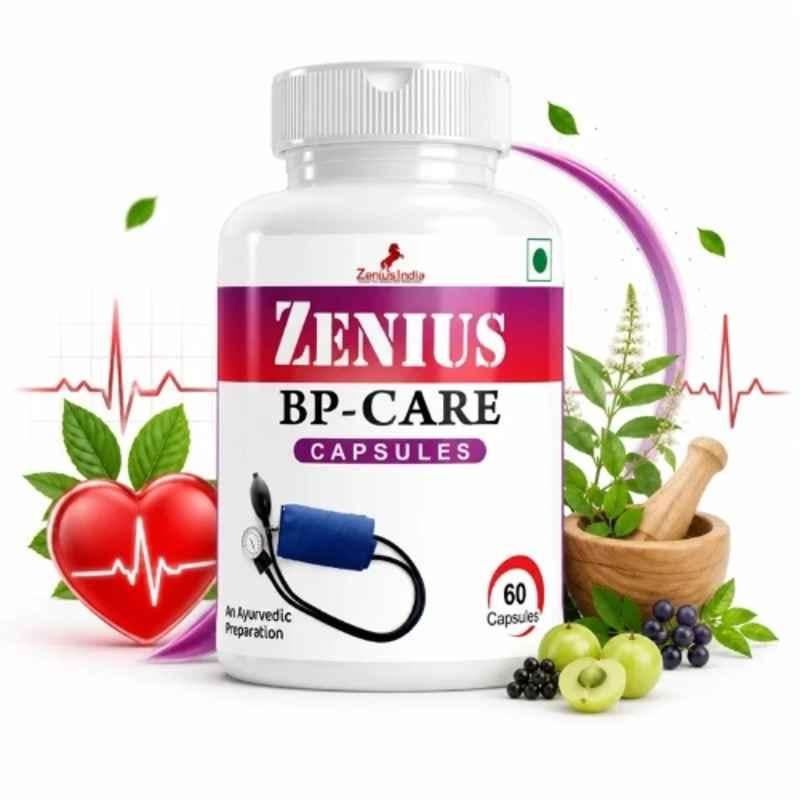 Zenius India 60 Pcs BP Care Capsule with Jatamansi, Khursani Ajwain, Sonth & Pippal for Supports Healthy Blood Pressure & Improves Blood Circulation