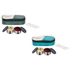 Carrolite 400ml Multi Colour Stainless Steel Lunchbox Buy 1 Get 1 Free, Comboblack_005 (Pack of 5)