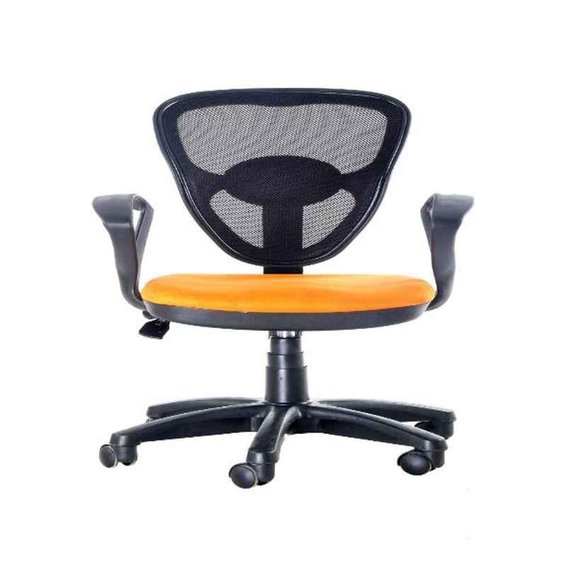 Regent Saffire Net & Metal Black & Orange Mesh Chair