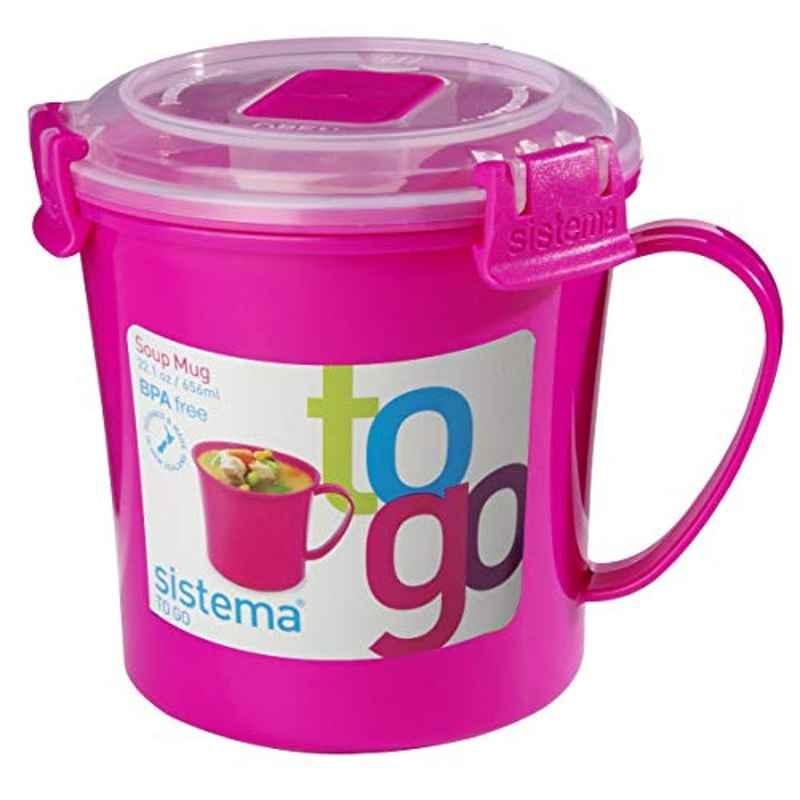 Sistema 656ml Plastic Pink Medium Soup Mug