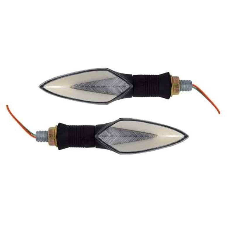 Ramanta 2 Pcs Plastic Red & Yellow Front & Rear LED Indicator Light Set for Universal Bike