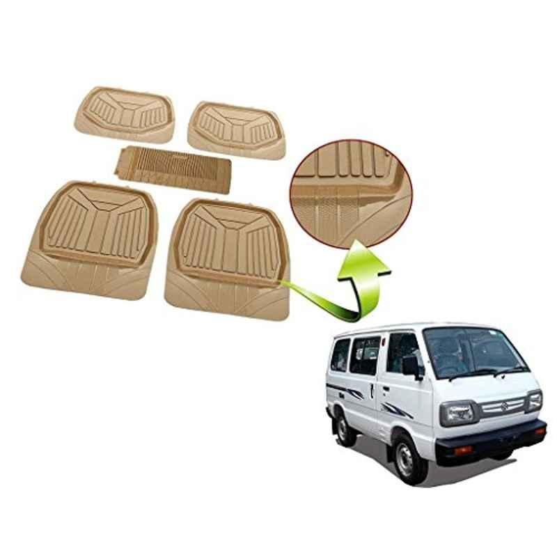 Kozdiko 5 Pcs Rubber Beige 3G Rubber Mat Set for Maruti Ritz
