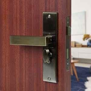 Voltizi 8 inch Stainless Steel 304 Antique Finish Cylindrical Plate Mortise Door Lock Handle Set with One Side Key, LB-1007