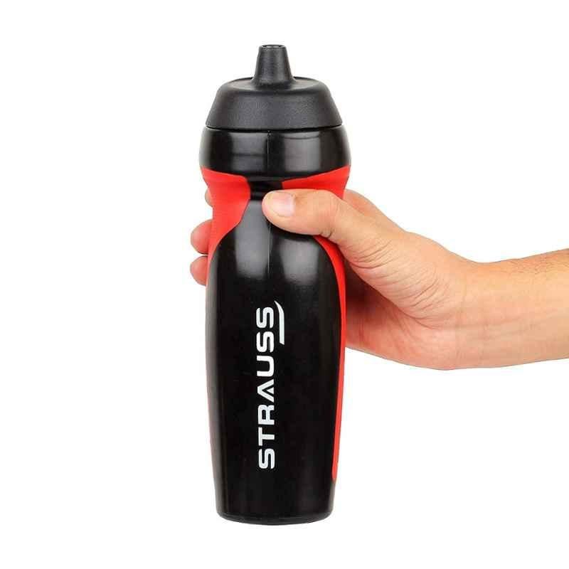 Strauss 600ml Red & Black Plastic Water Bottle, ST-1273