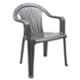 Italica Polypropylene Metallic Silver Luxury Arm Chair, 9201-1