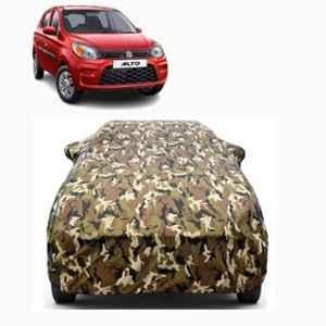 Aarex Auto Polyester Jungle 100% Waterproof Car Body Cover with Mirror Pocket & Full Bottom Elastic for Maruti Suzuki Alto, AL-Jungle