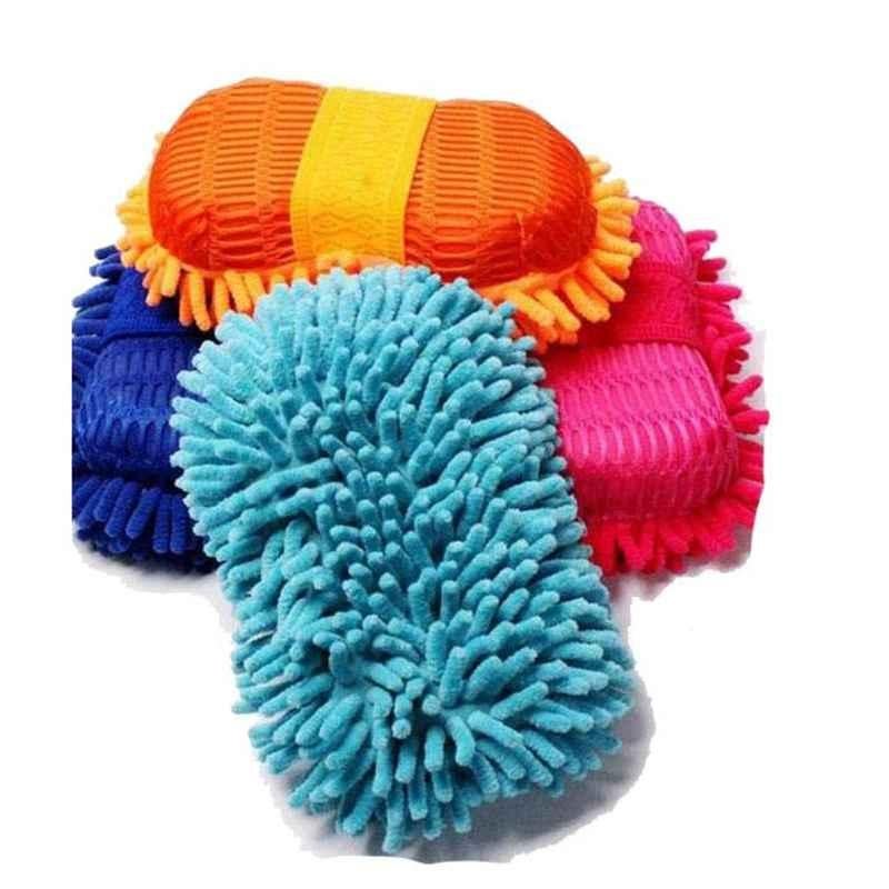Love4ride Microfiber Car Wash Cloth Sponge Hand Gloves for Dashboard Cleaning (Pack of 2)