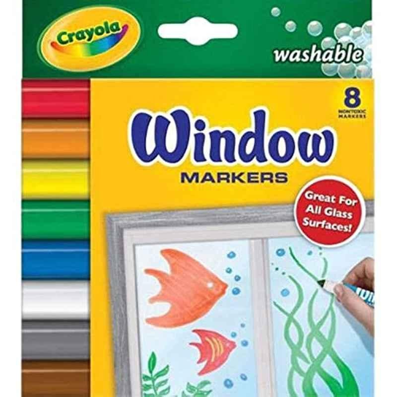 Crayola 8Pcs Washable Window Colour Markers Box, 588165