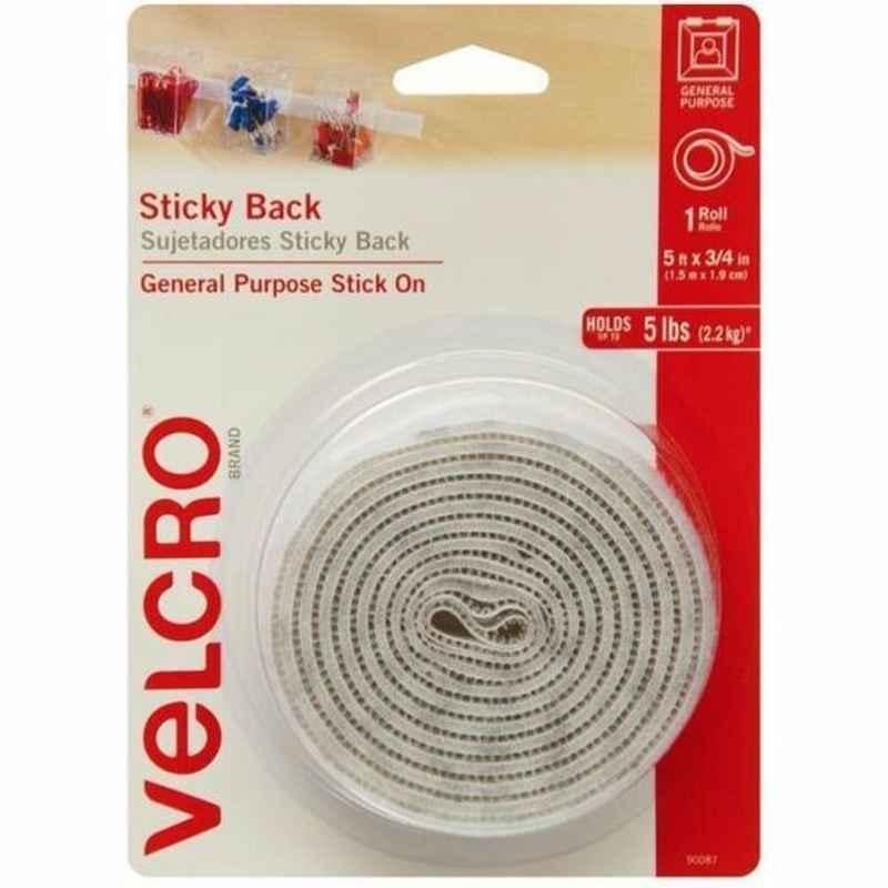 Velcro Stick on Tape, 1.5 m, White