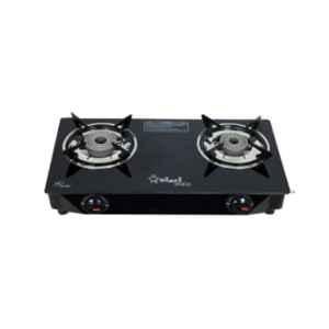 Sigri-Wala 2 Burner PNG Tornado Toughened Glass Black Manual Gas Stove