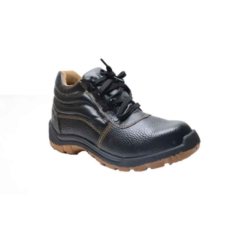 Galista Hardwork PVC Steel Toe High Ankle Black Safety Shoes, Size: 8