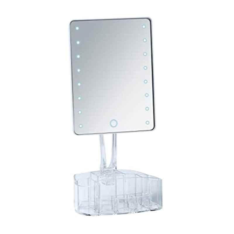 Wenko White Standing Mirror with Organizer LED Trenno, 24097100