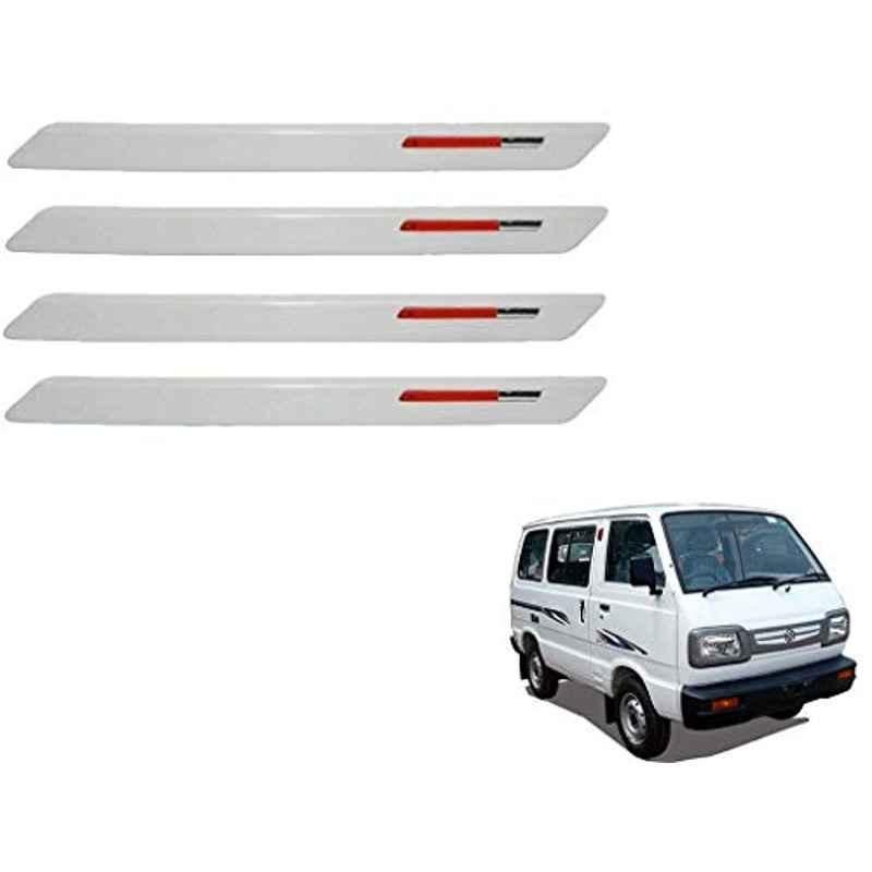 Kozdiko 4 Pcs White & Red Designer Car Bumper Protector Set for Maruti Suzuki Omni