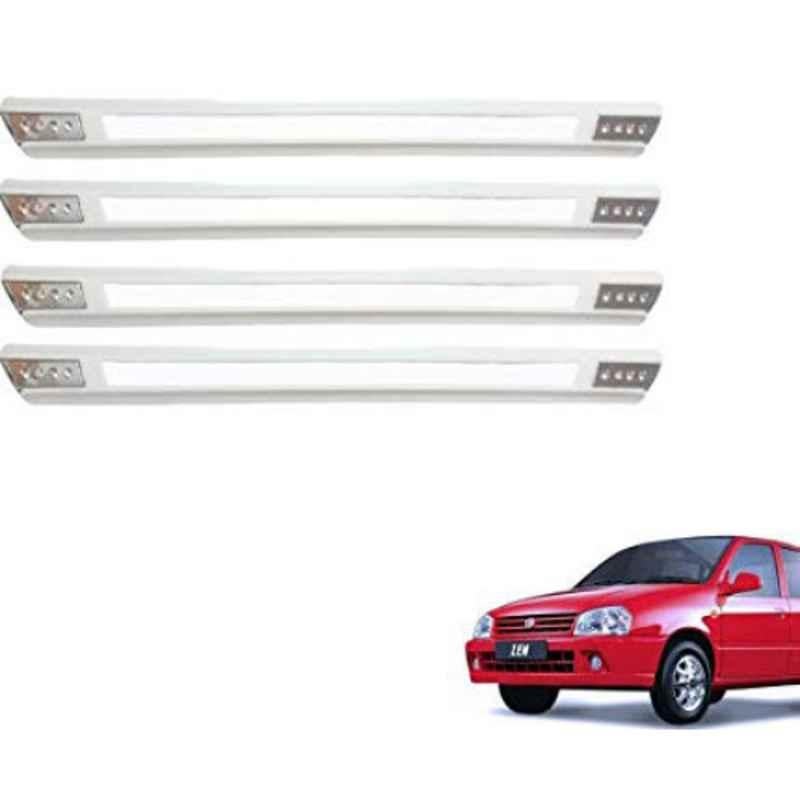 Kozdiko 4 Pcs Designer White Dotted Bumper Protector Set for Maruti Suzuki Zen