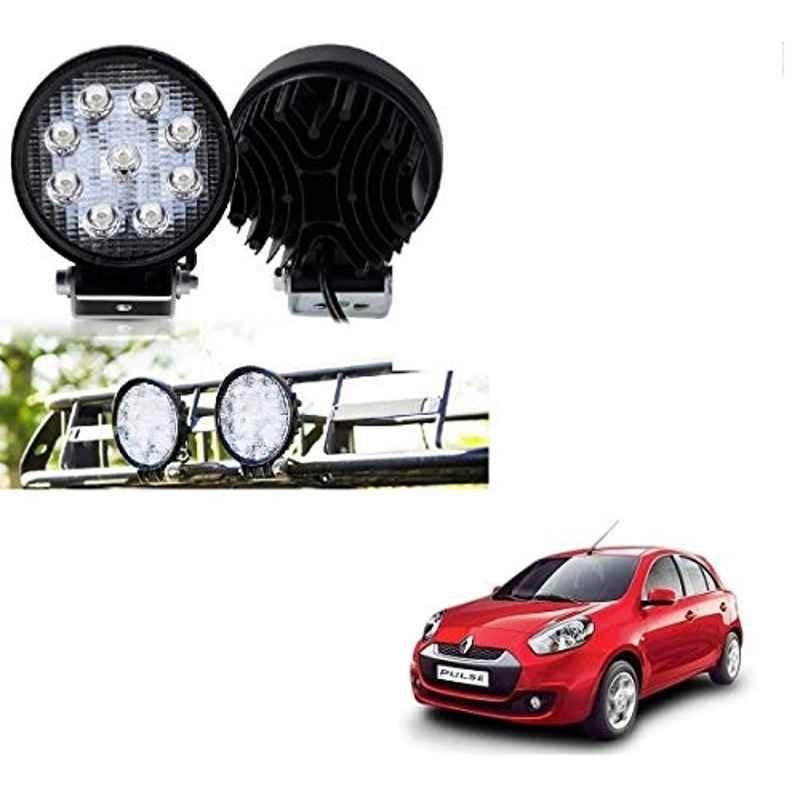 Kozdiko 2 Pcs 27W 4 inch 9 LED Waterproof Round White Fog Light Set with Mounting Brackets for Renault Pulse, kozd_19926