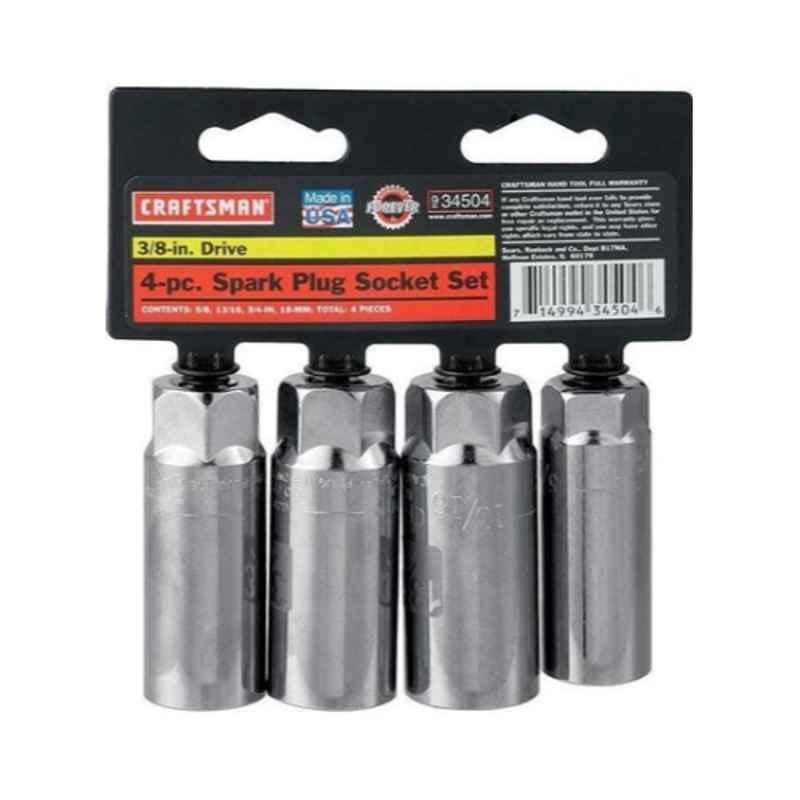Craftsman 4Pcs 9.5mm Silver Spark Plug Socket Set, 9-34504