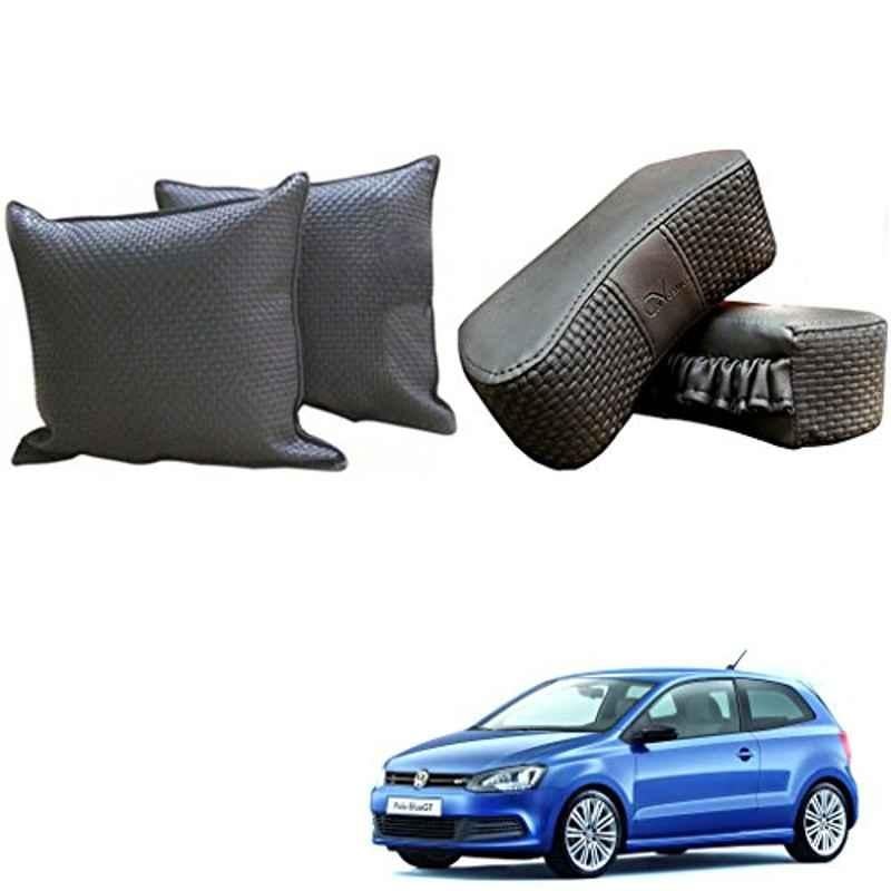 Kozdiko One Pair Grey Neck Rest & One Pair Cushion Combo for Volkswagen Polo GT