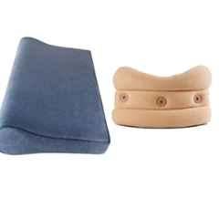 Shakuntla 12-15cm Beige Cotton & Foam Cervical Collar & Cervical Pillow Combo