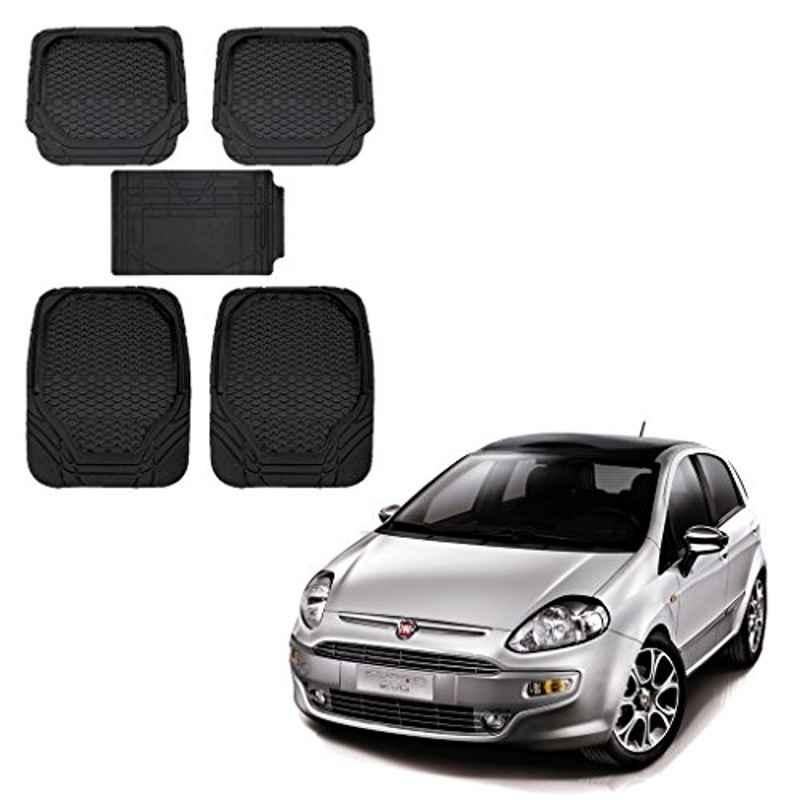 Kozdiko 8855TW 5 Pcs Rubber Black Rubber Car Mat Set for Fiat Punto Evo