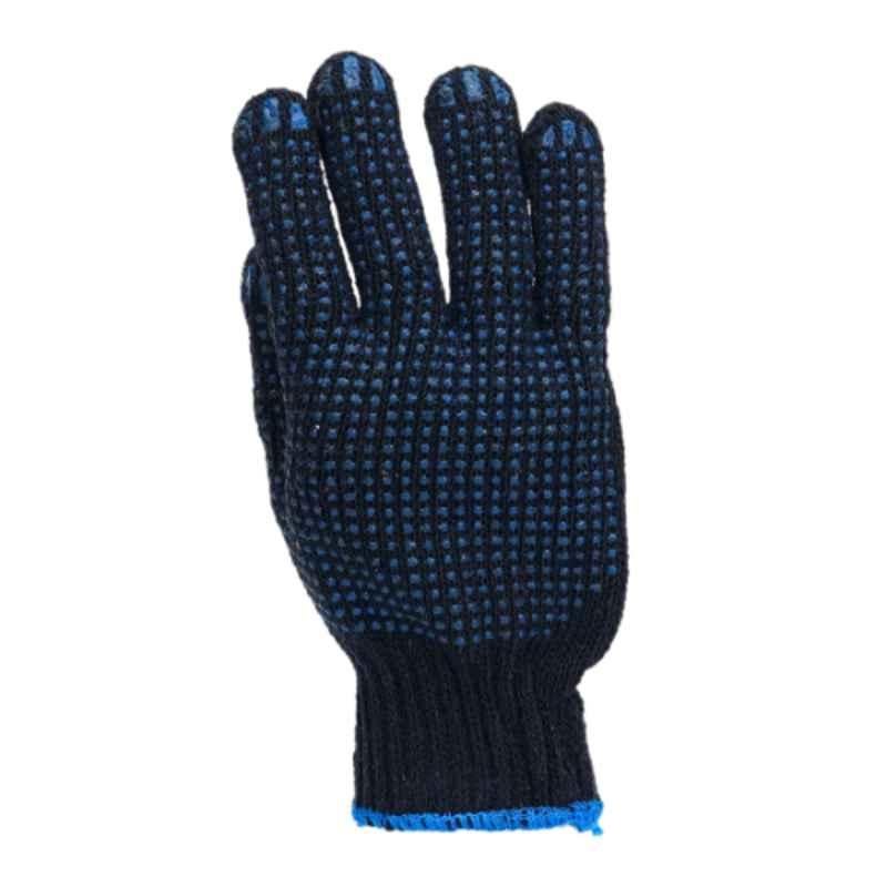 Taha Safety Cotton Navy Blue & Blue Gloves, , Size:XL