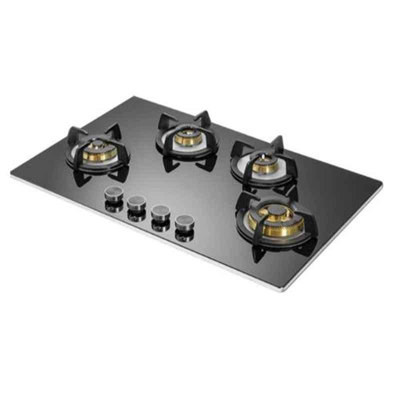 Kaff Bellini 4 Burners Automatic Ignition Black Glass Hob, BLH 804 BLK