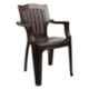 Italica Polypropylene Nut Brown Luxury Arm Chair, 9001-1