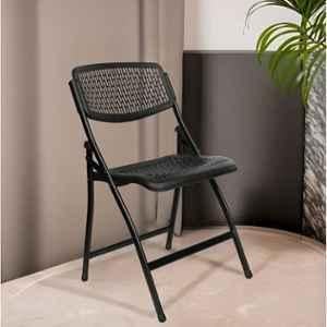 Rose Paris Fabric Black Folding Chair for Home