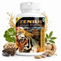 Zenius India 60 Pcs Gold Power Capsule with Ashwagandha, Amla, Chota Gokhru & Shilajit for Improves Strength & Stamina