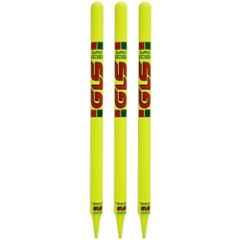 GLS 3 Pcs Super Soldier Wooden Yellow Cricket Stump Set