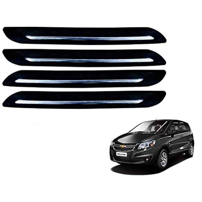 Kozdiko 4 Pcs Single Chrome Bumper Protector Set for Chevrolet UVA