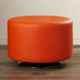 Furniturstation Leatherette Orange Revolving Ottoman Stool, SBF_OT01OR