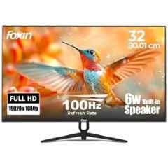 Foxin Elite 32 inch 1920x1080p FHD Black Flat LED Monitor with Anti-Glare, Frameless, Built-in Speakers, HDMI & VGA Ports