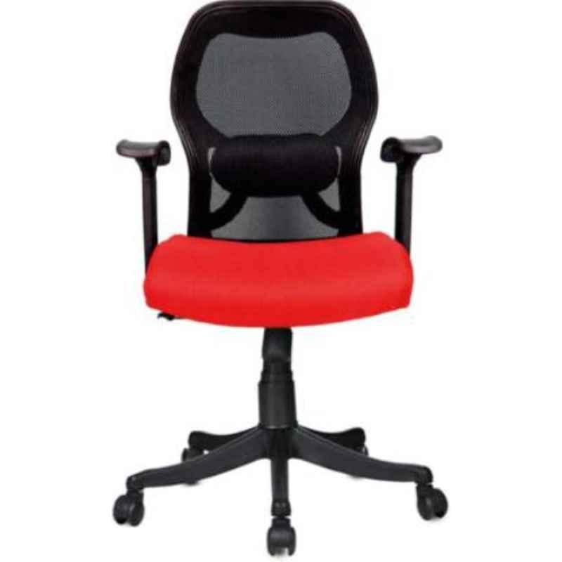 Rajpura Matrix Medium Back Black & Red Revolving Office Executive Chair, RSE103-Black & Red