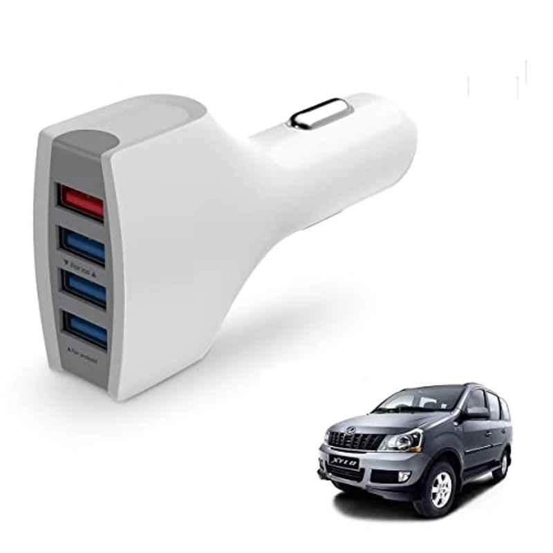 Kozdiko 36W 4.1 White USB Car Fast Charger with 4 Ports for Mahindra Xylo