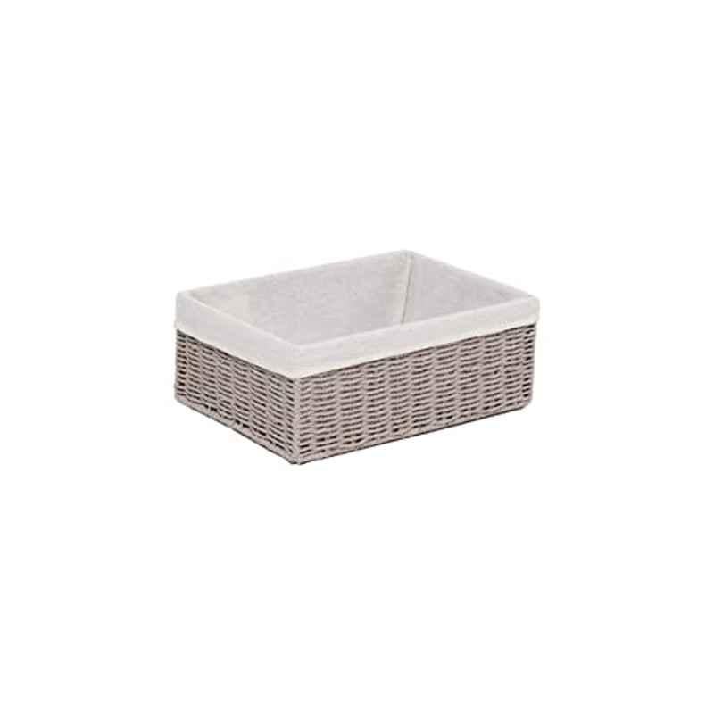 Homesmiths 32x24x12cm Grey Storage Basket with Liner, MAS0531-M-GRY, Size: Medium