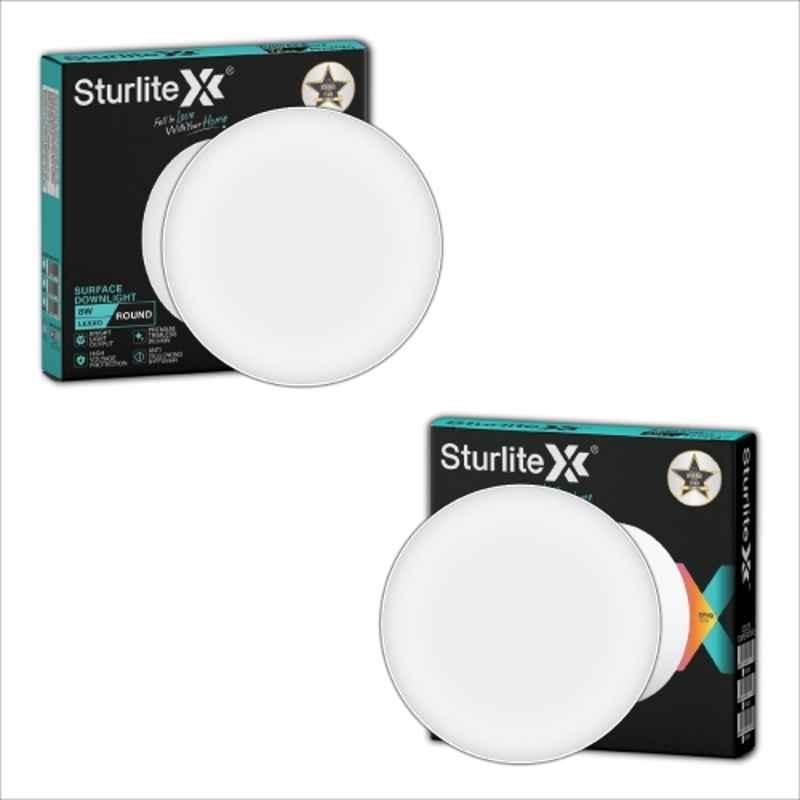 Sturlite Lexxo 8W 800lm Cool White Round LED Surface Light (Pack of 2)
