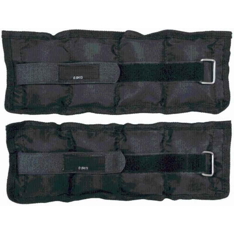 Matrica 2kg Black Velcro Adjustable Leg Ankle Strap Weights & 2kg Wrist Weight