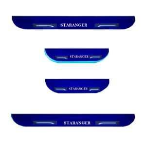 Car Accessories Hub 4 Pcs Acrylic Black Sill Scuff Plate Set with Blue LED for Hyundai Stargazer All Model