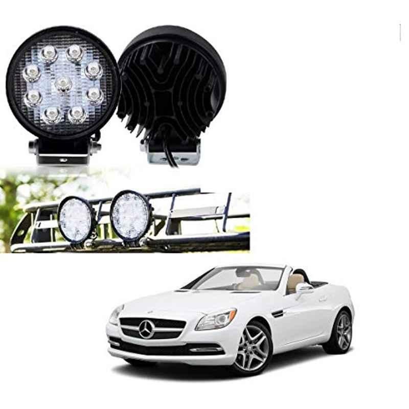 Kozdiko 2 Pcs 27W 4 inch 9 LED Waterproof Round White Fog Light Set with Mounting Brackets for Mercedes Benz SLK-Class, kozd_20004