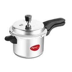 Pigeon Calida Deluxe 5 Litre Aluminium Silver Induction Base Pressure Cooker with Outer Lid by Stovekraft, 117 (Pack of 2)