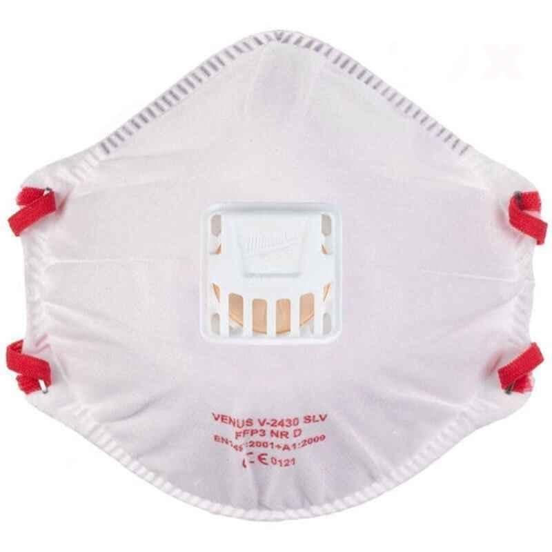 Milwaukee 10 Pcs White FFP2 Disposable Respirator with Valve Set, 4932471906