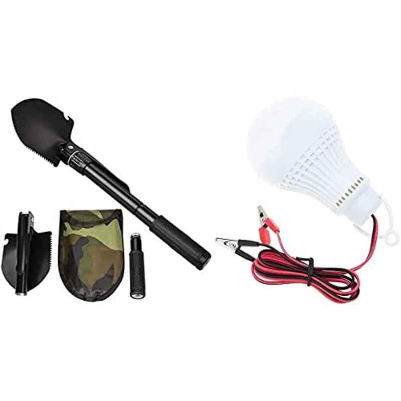 Abbasali Multipurpose Portable Military Folding Shovel With Carrying Pouch & Garage Lamp(Picnic Lamp) For Picnic Spot