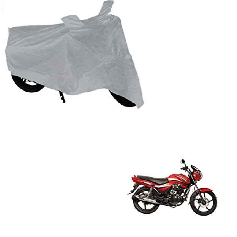 Kozdiko Silver Bike Body Cover with Mirror Pockets for Hero Achiever, koz_67772