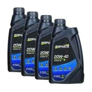 Signate 20W-40 1 Litre High Performance Engine Oil for All 4 Stroke Bikes (Pack of 4)